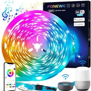 LED Strip Lights 50ft Smart WiFi Music Sync Bluetooth Light App Control